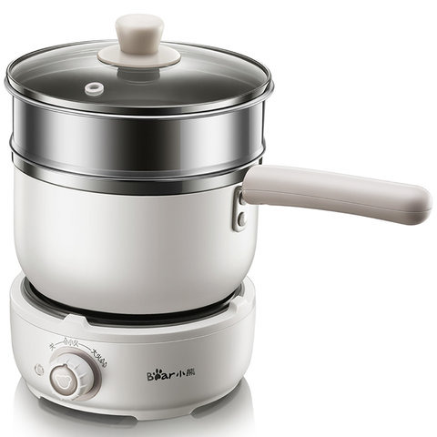 小熊 带蒸笼电火锅 白色